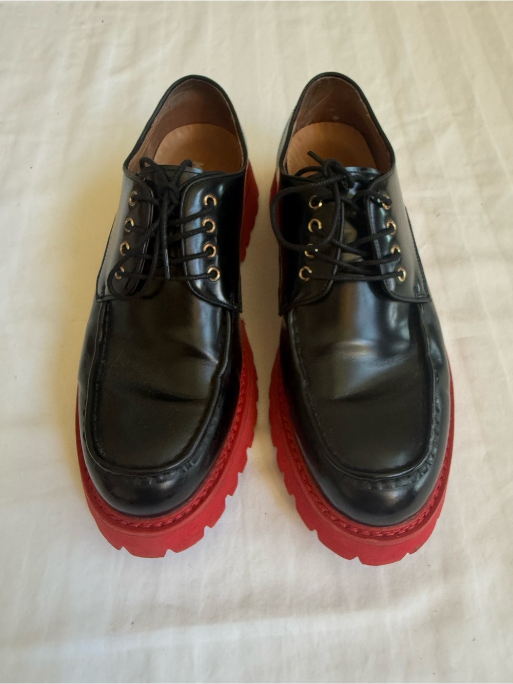 Marc Nolan Luca Black/Red Lug Sole Derby Shoes - Men’s Size 7 Streetwear‎ Luxury